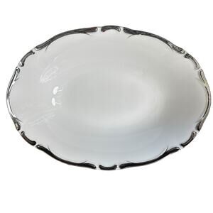 Vintage Harmony House Starlight Fine China Platinum Edges Serving Bowls Set Of 2